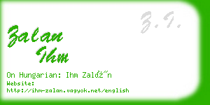 zalan ihm business card